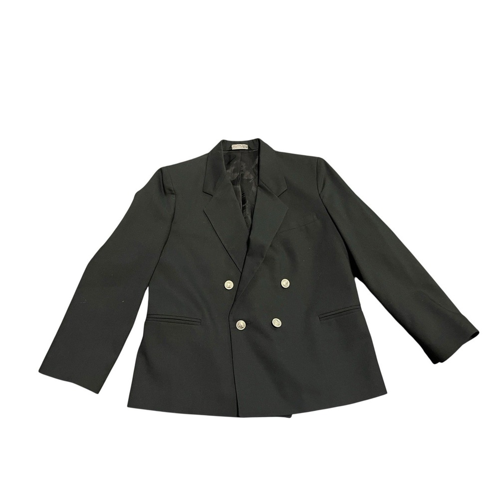 Vtg Christian Dior Jeune Homme Blazer Black;  Silver CD Buttons USA 17" PTP